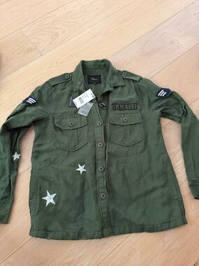 Rails Olive Green Military-Style Star Patch Utility Jacket XS
